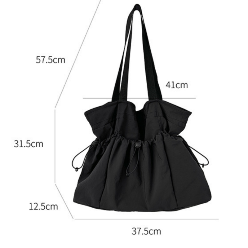 Comfortable Wearresistant Shoulder Bag Large Capacity Fashionable Versatile Nylon Tote Bag Student Class Simple Commuting Bag