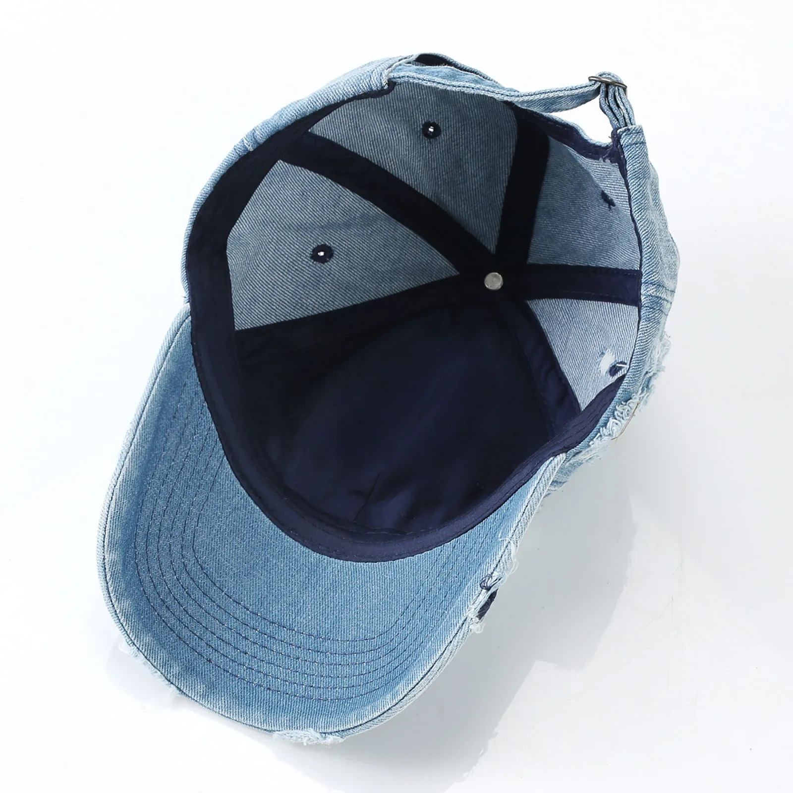 Baseball cap retro unisex sports casual sun denim fashion Dilapidated hip-hop mens denim hat Casquette 241107