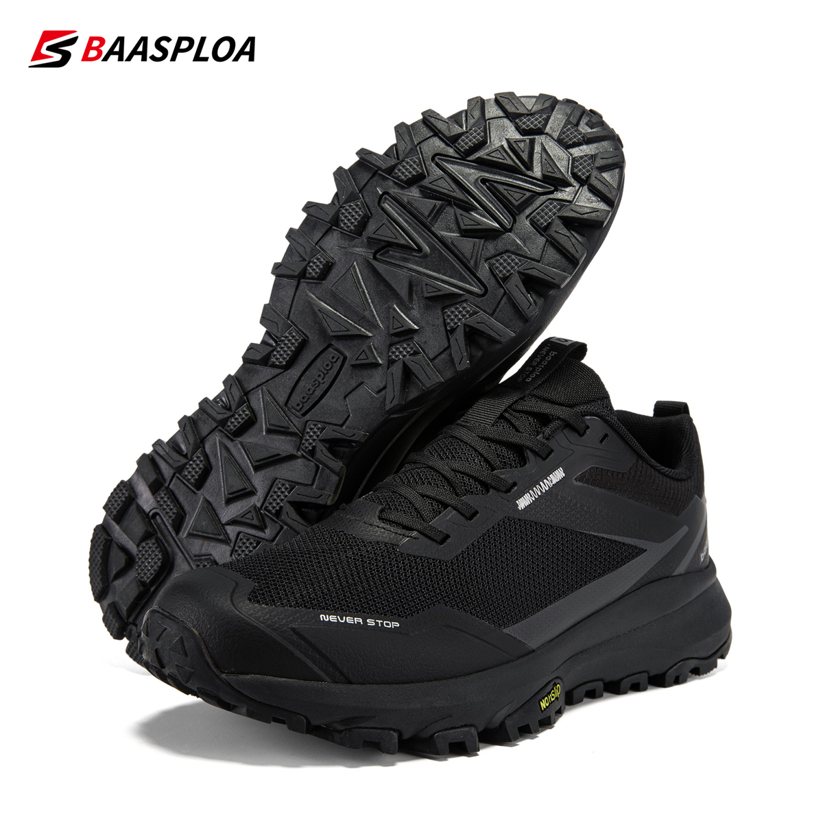 Baasploa Men Hiking Shoes Non-slip Outdoor Fashion Lightweight Breathable Shoes Male Casual Anti-Skid Wear-Resistant Sneakers