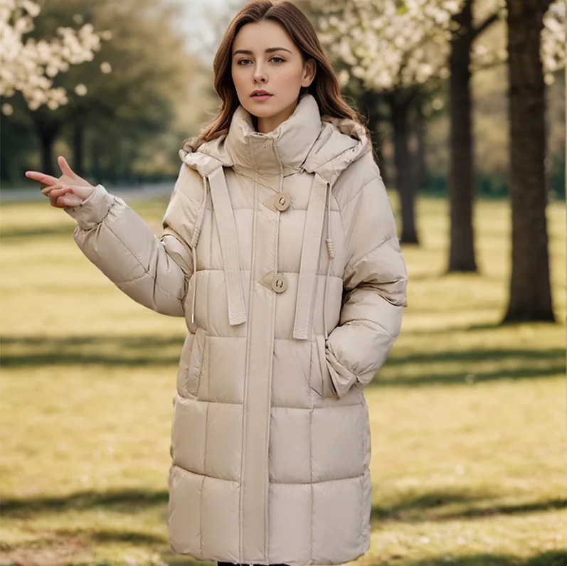 YJKDYK Winter Womens Jacket Thickened Warm Hooded Packaging Button Park Womens Thick Solid Color Casual Cotton Jacket 241107