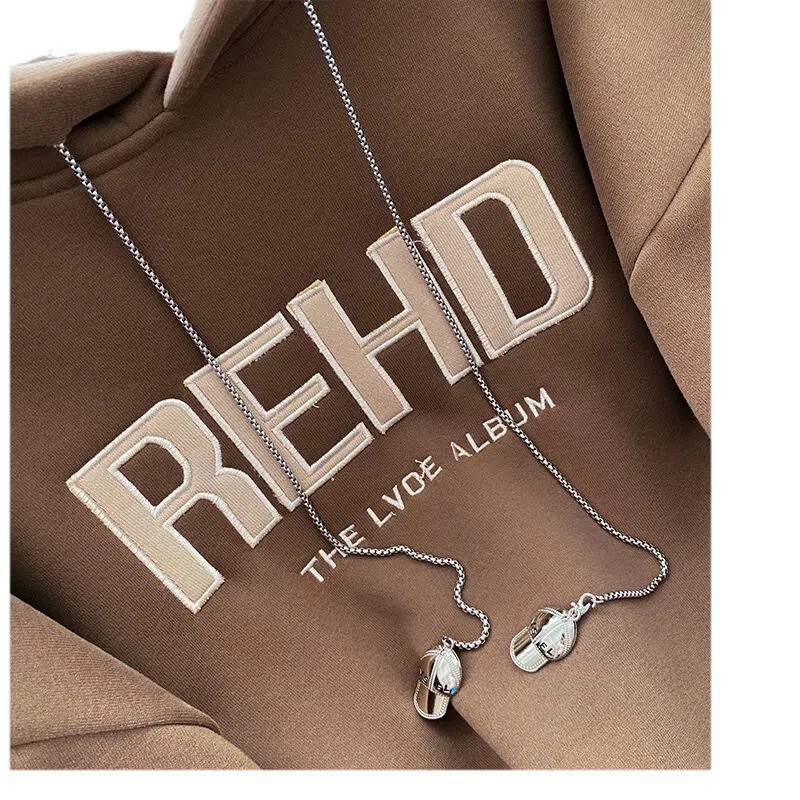 New autumn and winter women's velvet thick texture hooded sweatshirt embroidered with European style and high-end fashion trend designer trendy T
