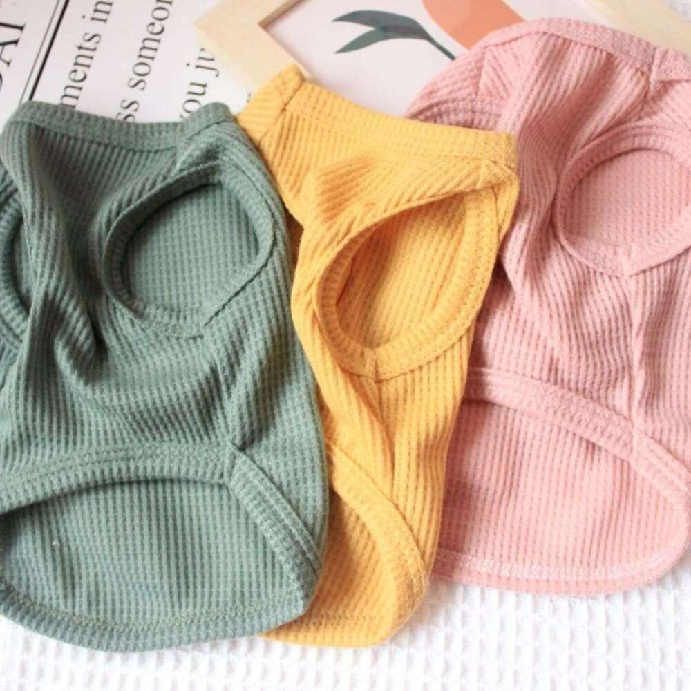 Cotton Summer Lightweight Pet T-Shirts Soft Breathable Stretchy Cats Dogs Tee Shirt Sleeveless Vest Apparel for Medium Small Dog Clothes