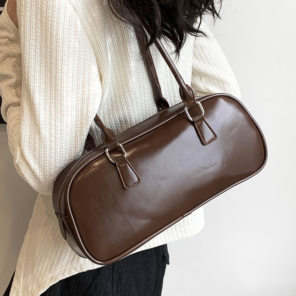 Retro Commuter Shoulder Bag Women's 2024 New High Quality Soft Leather Underarm Bags Elegant Red Bride Bag Wedding Handbags