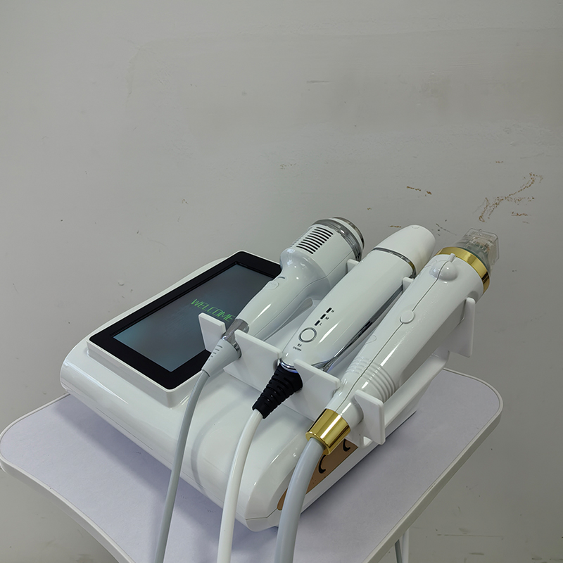 Newest 3-IN-1 Anti-Aging Microcrystal hifu Machine RF eliminating Stretch Marks micro needles beauty salon