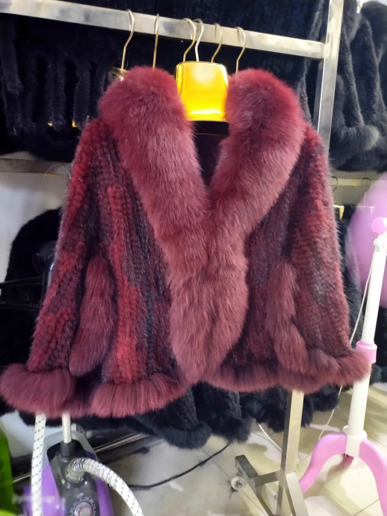 Leather mink coat womens knitted coat shawl raincoat shawl 100% natural mink coat 241107