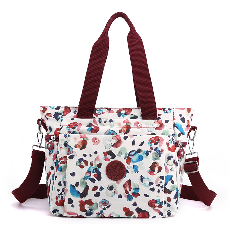 Fashion Floral Pattern Female Shoulder Bag High Quality Durable Nylon Women Handbag Large Capacity Female Bag Casual Tote