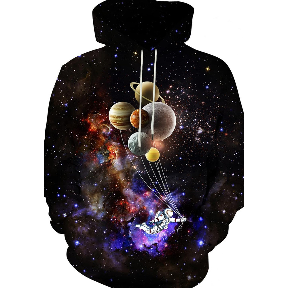 Hoodie for Mens Womens Unisex 3D Printed Hooded Sweatshirt Casual Pullover Hoodie with Big Pockets Graphic Cute little planet