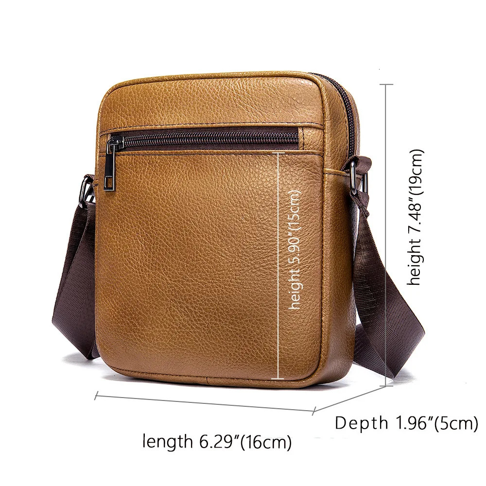 Casual Style shoulder bags for men ner y crossbody male leather messenger mini bag cowskin 241106