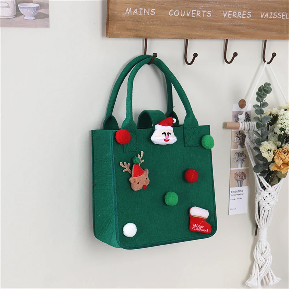 Reindeer Decorations Home Decor Creative Christmas Gift Packaging Box Christmas Felt Gift Bag Year Childrens Gift 241107