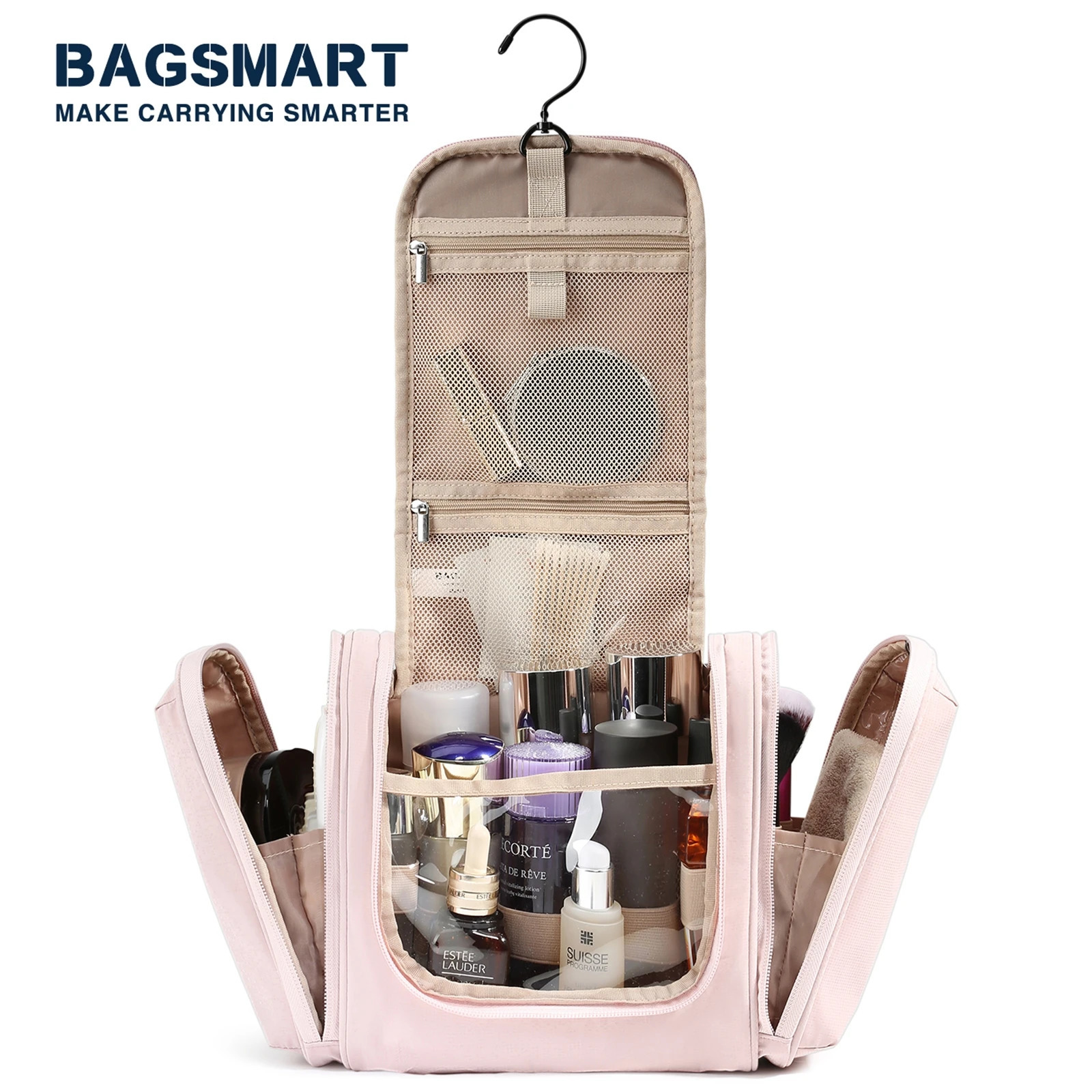 Ladies travel toilet organizer waterproof makeup bag with hook 241106