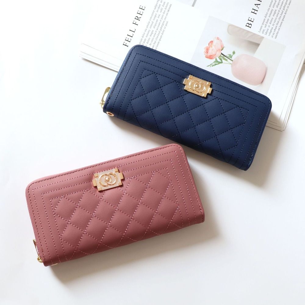 Large Capacity Women Long Wallet Fashion Multifunctional Multi Card Handheld Bag Card Holder Phone Bag PU Leather Zipper Wallet