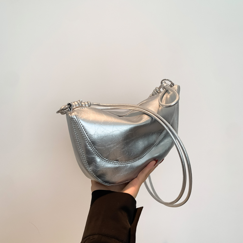 Designer Crescent Bag PU Leather Trendy Crossbody Bag Solid Color Tote Bag Shoulder Purse for Women
