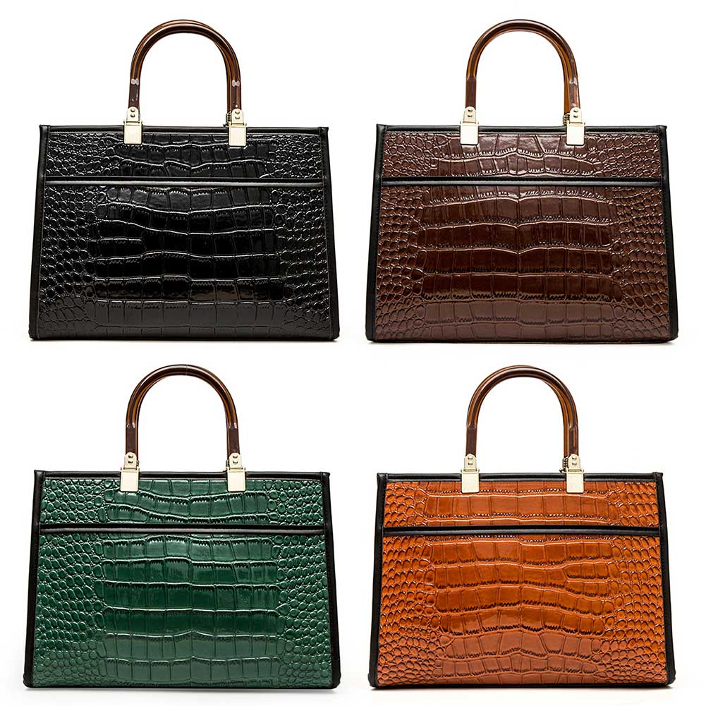Women Crossbody Bag Large Capacity Alligator Pattern Top-hand Bag Wear-resistant Fashion Adjustable Strap Daily Shopping Purses