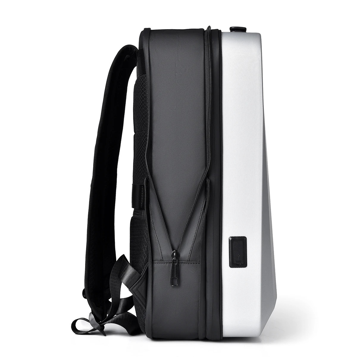 Mens 15.6-inch waterproof laptop backpack with expandable hard shell game bag TSA anti-theft USB charging business travel bag 241107