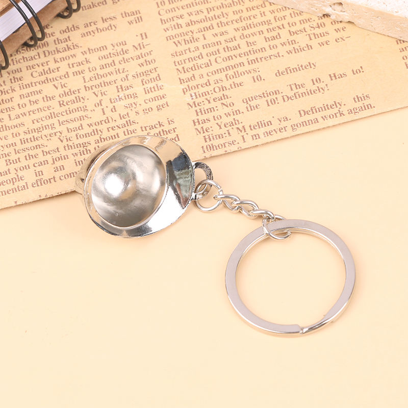 Mini Metal Hard Hat Keychain Creative Simulation 3D Helmet Event Holiday Practical Gift Pendant Safety Protection