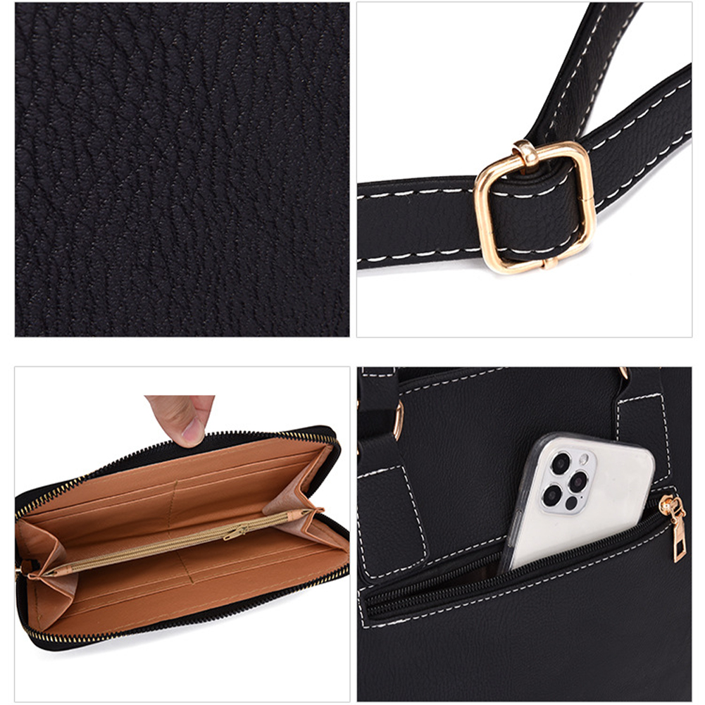 Ladies Tote Bag Six-Piece Set Fashion Female Handbags PU Leather Large Capacity Casual Portable Women Messenger Bags New 2023