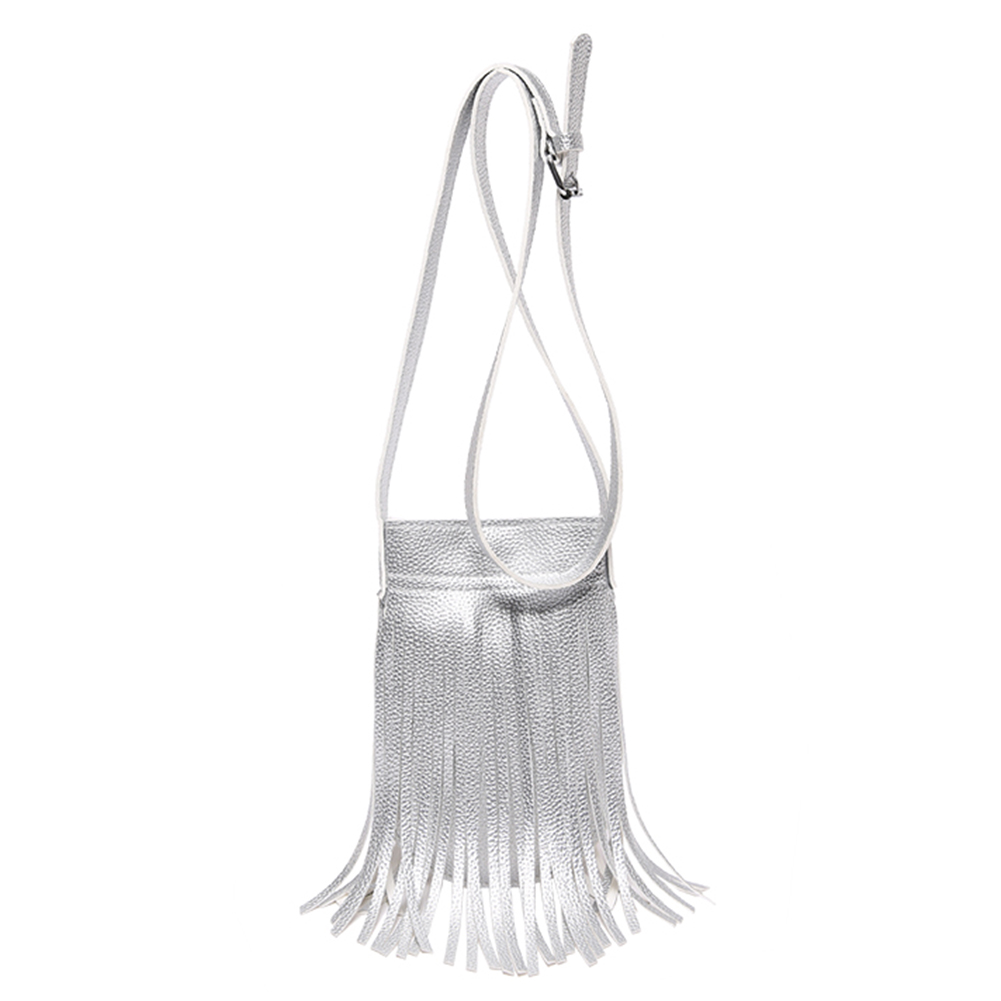 Fashion Fringe Purse PU Leather Tassel Shoulder Bag Solid Color Crossbody Purse Envelope Bag for Women
