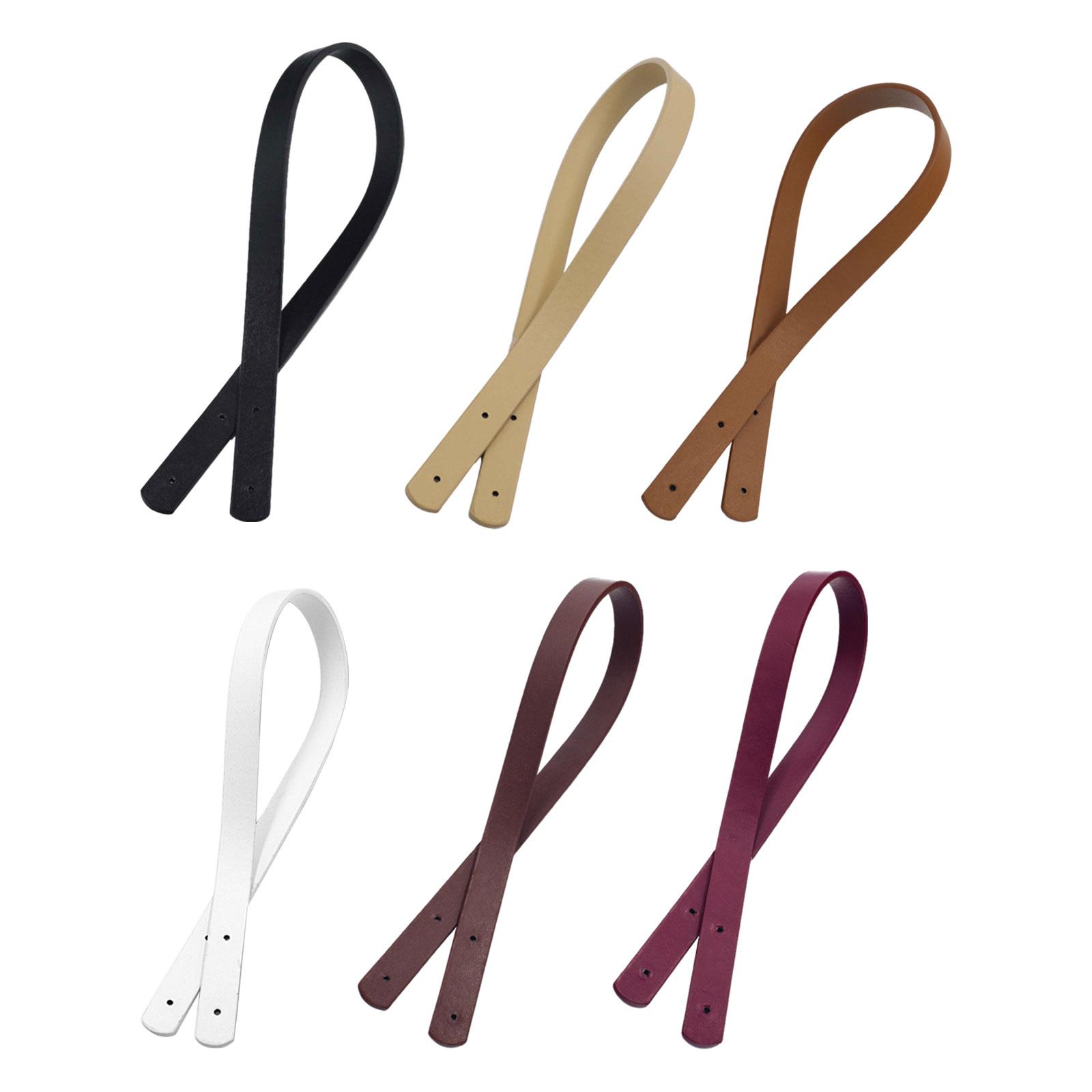 Tote Bag Strap PU Leather with Holes Belt Simple 60cm Solid Color Handbag Handle for DIY Women's Bag Shoulder Bag Handmade Bag