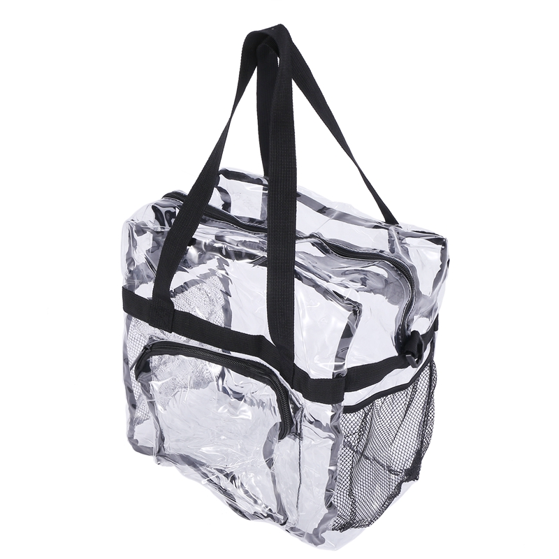 Transparent Tote Bag Stadium Security Travel and Gym Clear Bag, See Through Tote Bag for Work, Sports Games and Concerts