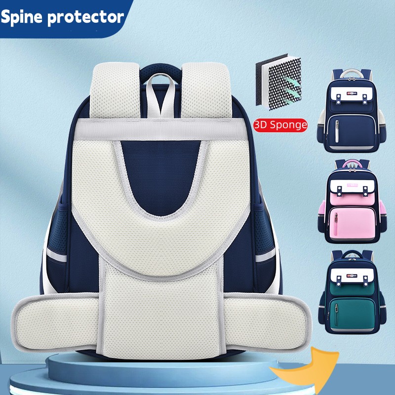 Children's Spine Protection Schoolbag High Quality Waterproof Shoulder Bag Multi-color Elementary School Students Schoolbag Gift