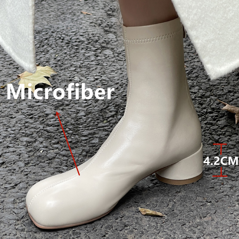 FEDONAS Autumn Winter Women Ankle Office Ladies Casual Fashion Concise Thick Heels Shoes Woman Classic Stretch Short Boots