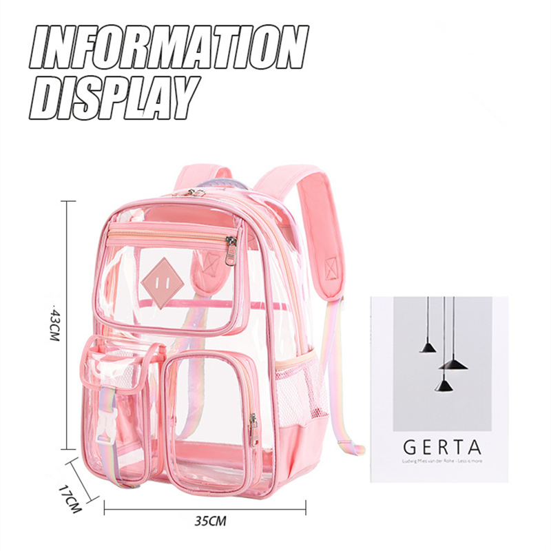 2024 best-selling transparent backpack for boys girls Large capacity nylon waterproof school backpacks book Primary Schoolbags
