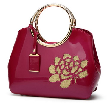 by dhl or ems 10pcs Women Luxury Sequin Handbag Designer High Quality Patent Leather Vintage Flowers Ladies Shoulder Bag