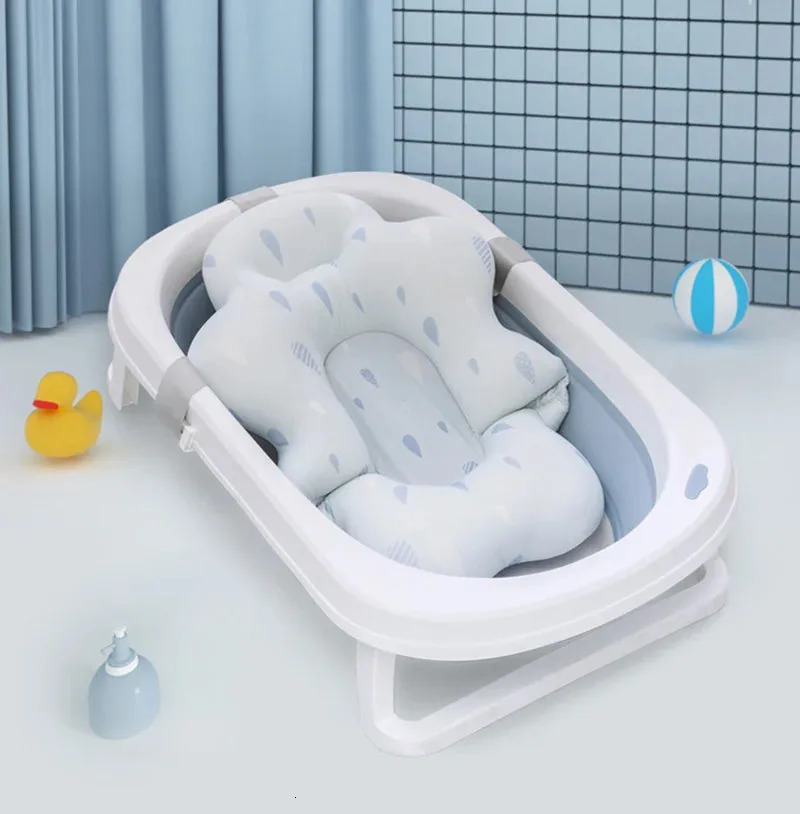 Baby Bath Seat Support Mat born bath Tub Nonslip Pad Safety Soft Cushion Pillow 54x41cm 241106