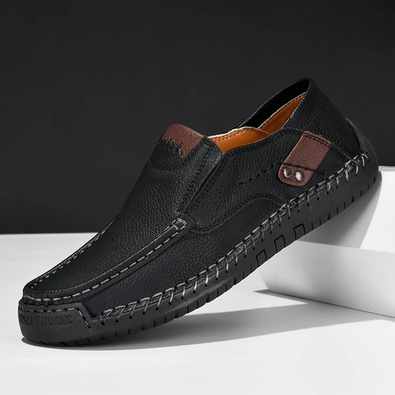 Soft Men Loafers Slip On Leather Casual Shoes For Men Moccasins Plus Size 39-48 Flats Sneakers Men Handmade Man Shoes 241106
