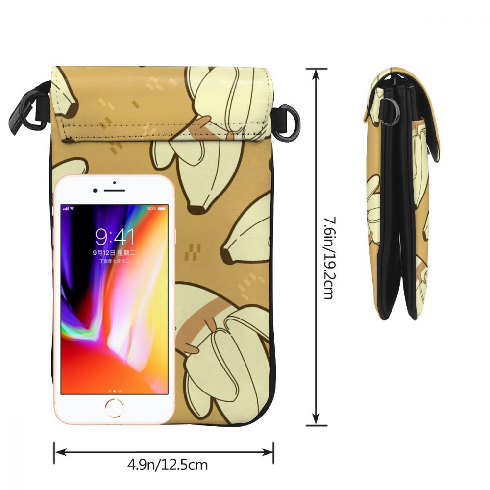 Funny Banana Pattern Small PU Leather Crossbody Bags For Women Zipper Designer Lady Travel Shoulder Messenger Handbags Hasp
