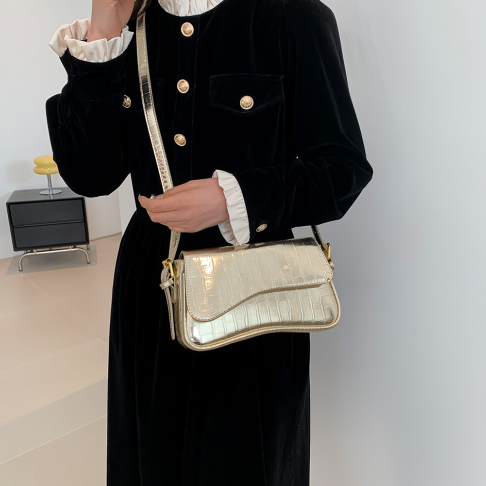 PU Simple Style Women Classic Shoulder Bag Fashion Bag Adjustable Strap Solid Color Everyday Shoulder Bag All-Match Shoulder Bag