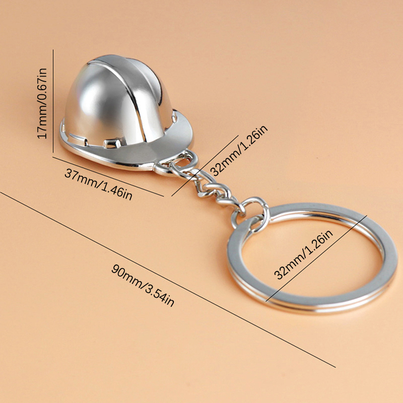 Mini Metal Hard Hat Keychain Creative Simulation 3D Helmet Event Holiday Practical Gift Pendant Safety Protection