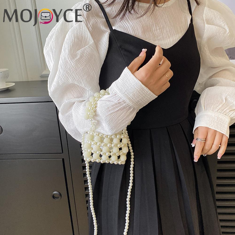Women Handbag Purse Fashion Square Bags Pearl Tote Simple Messenger Bag