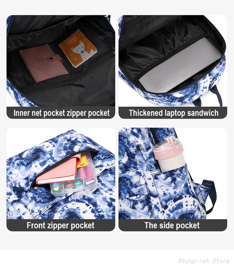 3PCS School Backpack for Girls Kids Backpack for Girls with Lunch Box Pencil Case Cute Bookbag for Elementary Middle School