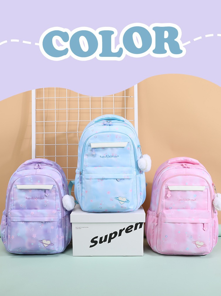 cute pink school backpack large capacity book bag kids school bags for girls travel shoulder bag elementary student backpack