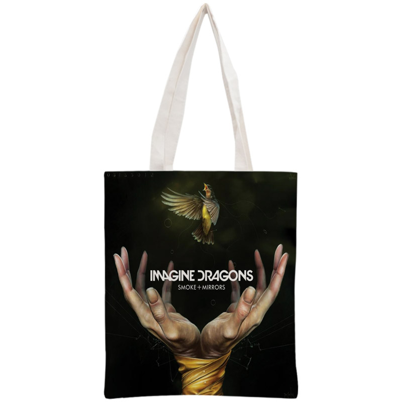 Custom Imagine Dragons Tote Bag Reusable Handbag Women Shoulder Foldable 30*35cm Canvas Shopping Bags Drop Shipping