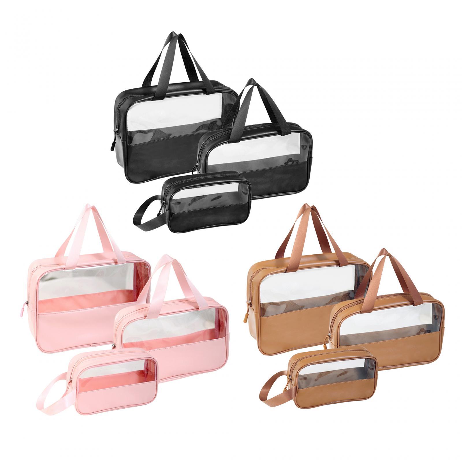 3x Makeup Women Clear Travel Multipurpose with Zipper Organizer Toiletry Bag Cosmetic Case