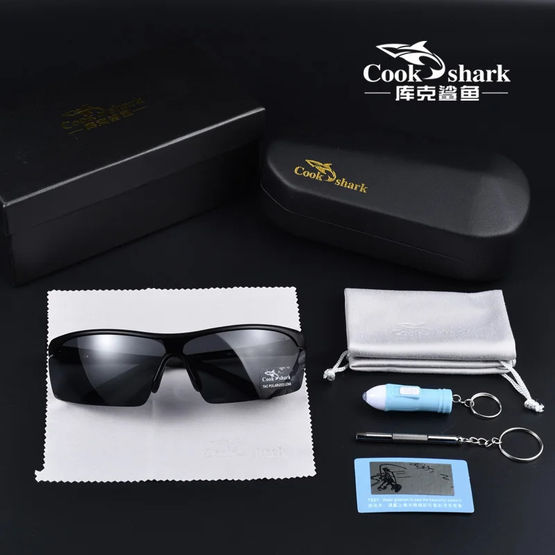 Cook Shark Polarized Sunglasses Mens Driving Glasses Special Trend Color Changing Sunglasses Mens Fishing Glasses 241106