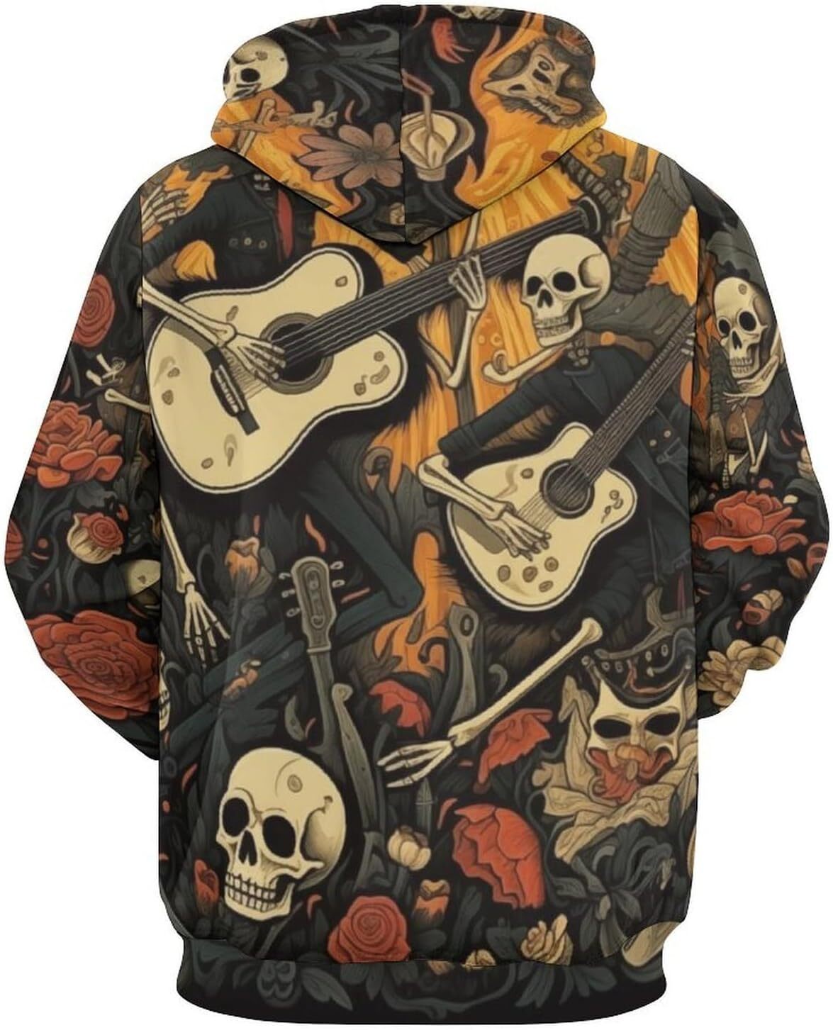 Hoodie for Mens Womens Unisex Skull hoodie Novelty skull graphic sweatshirt Long sleeve pocket pullover Graphic Trendy skull pattern