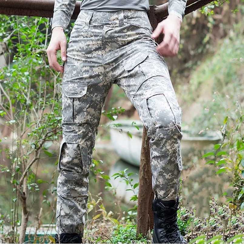 Pro Tactical Militar Camouflage Cargo Pants Men Rip-Stop Anti-pilling SWAT Combat Trousers Breathable Casual Pants LX241107