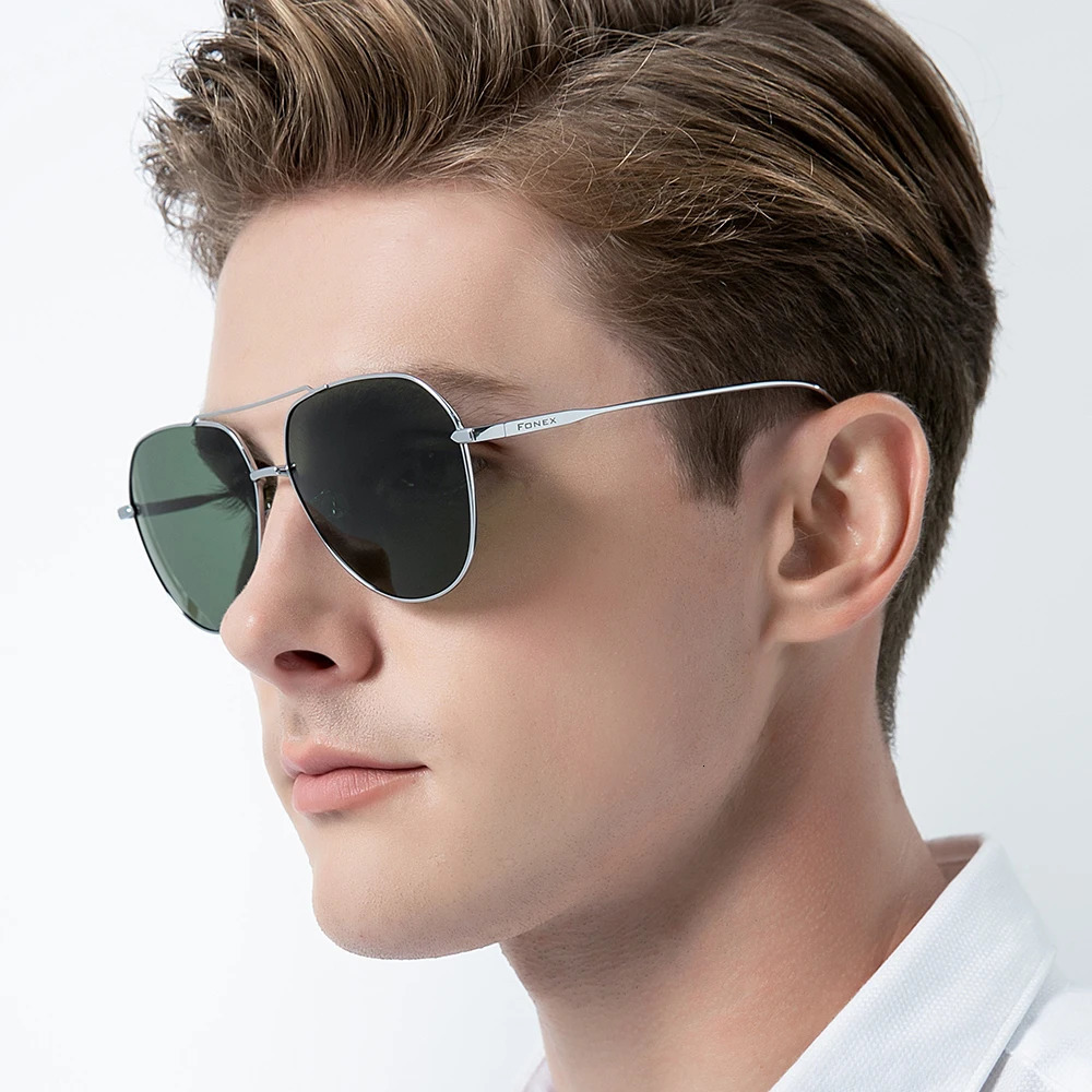 FONEX pure polarized sunglasses for men aviation sunglasses for drivers outdoor pilots UV400 sun visors 8507 241106