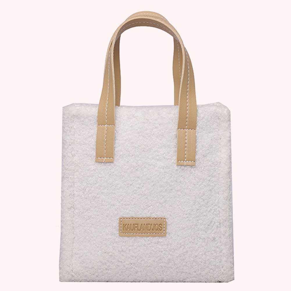 Lamb Wool Autumn Messenger Bag Detachable and Adjustable Strap Women Clash of Colours Satchel Bag for Travel Shopping Daily Use