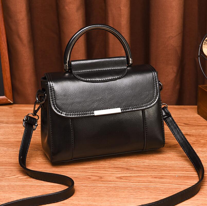 New 2020 oilskin single-shoulder handbag PU pure color small square bag sac a main ladies hand bags sac main femme bolsos mujer