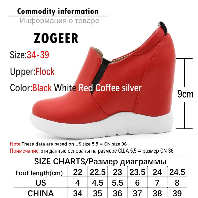Hidden platform wedge sports shoes for women spring and autumn casual shoes comfortable wedge high heels red and white sports shoes for women on the p