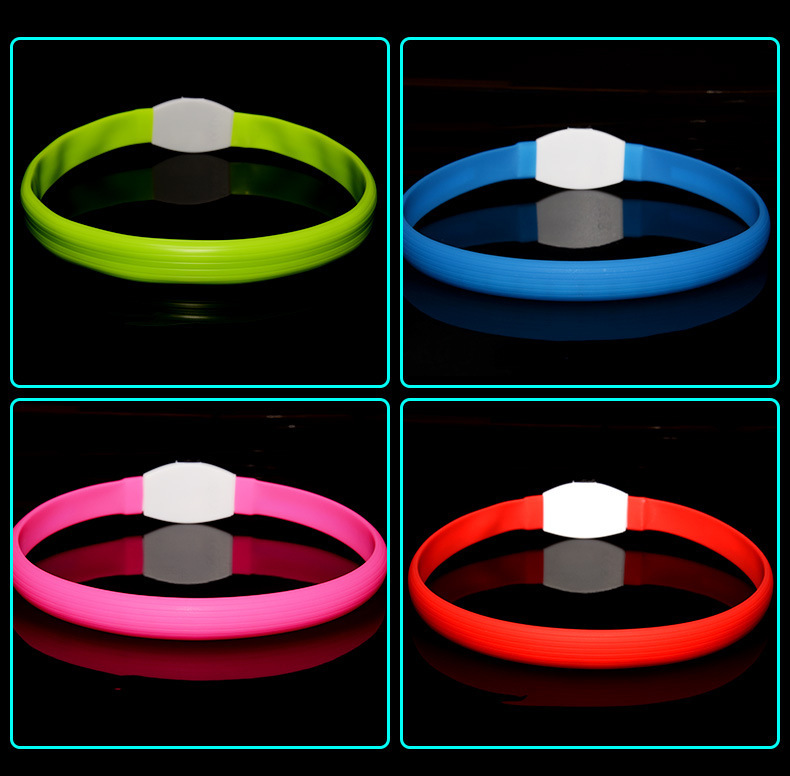 Dog Glow-in-the-Dark Collar Amazon Glow Anti-Lost Pet Glow USB Rechargeable LED Light-up Silicone Collar