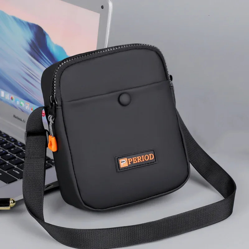 Messenger Sling Bags For Men Casual Oxford Small Zipper Crossbody Pouch Simple Mini Phone Bag Male Side Shoulder 241106