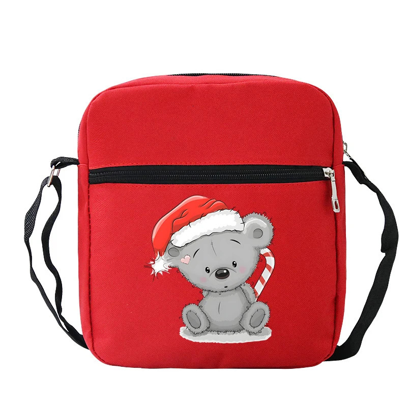 1PC Merry Christmas Owl Xmas Tree Print Small Crossbody Bag Women Cartoon Coin Purse Phone Bags Fashion Teen Mini Shoulder 241106