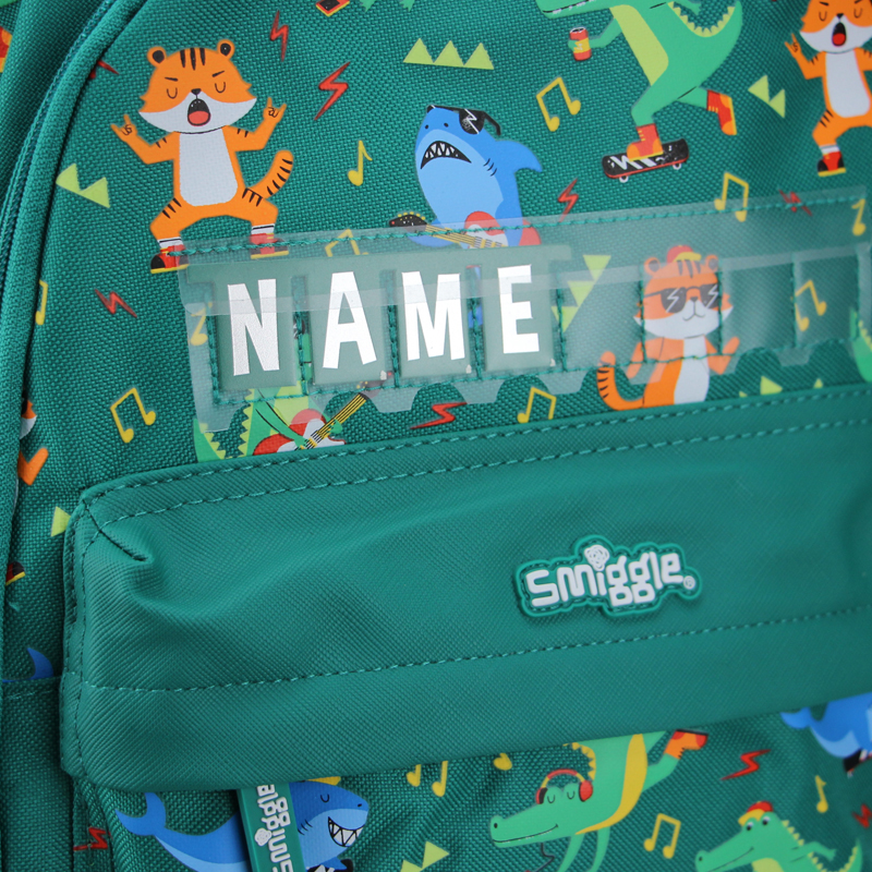 Australia Smiggle Original Children's Schoolbag Boy Backpack Green Tiger Name Card School Supplies 4-7 Years Old 14 Inches