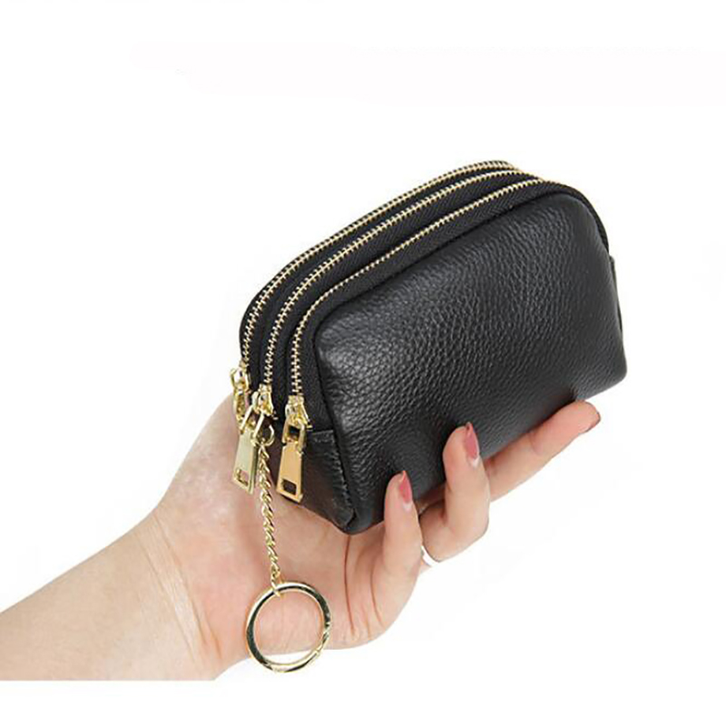 zxx 666 Leather Women Card Coin Key Holder Change Pouch Purse Mini Pocket Zipper Popular Small Money Bag Wallet High-capacity