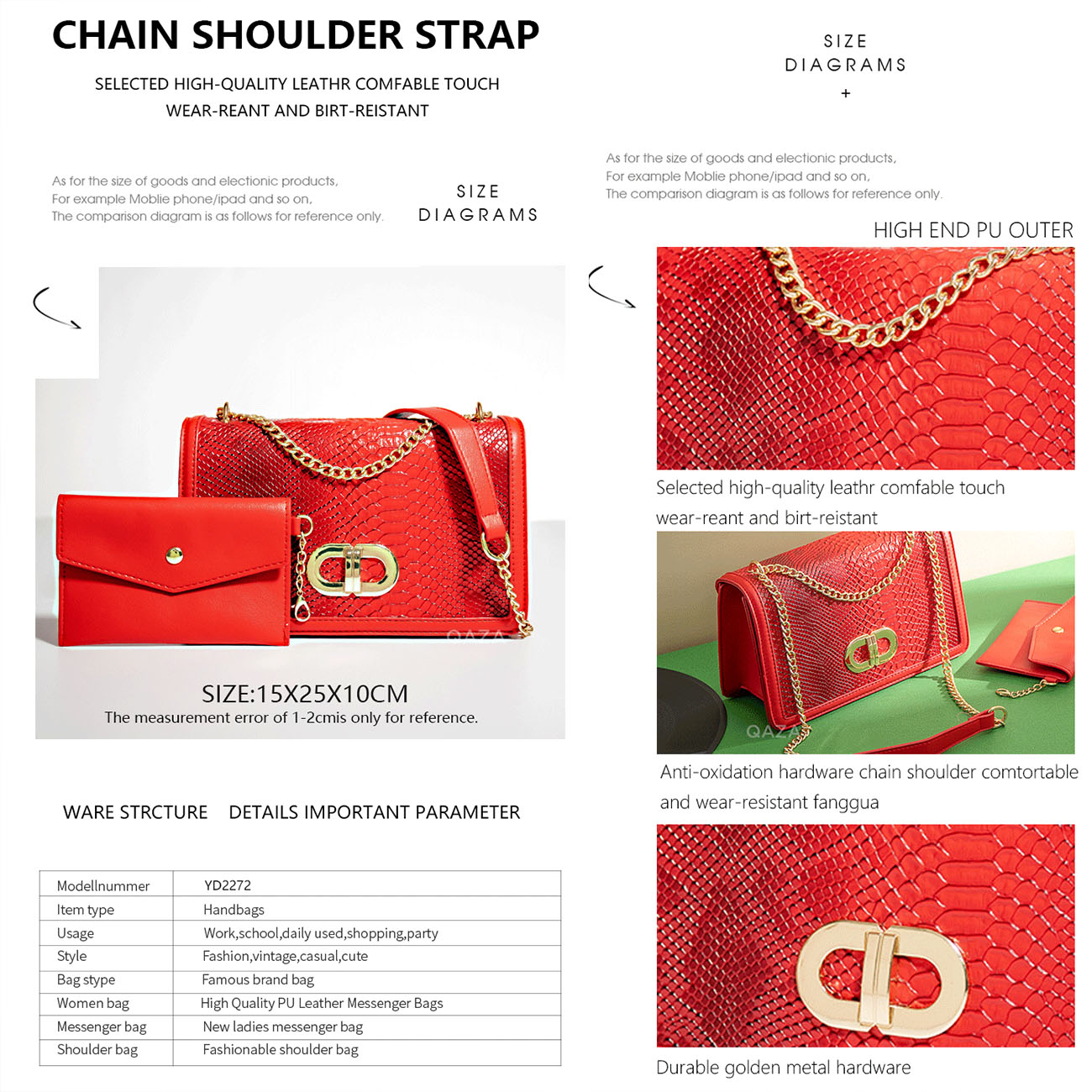 2023 New Hot Selling Leather Handbags Ladies Fashion Shoulder Luxury Bags Crossbody Bags